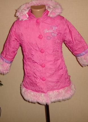 Розовое пальто barbie на 3-4 года1 фото