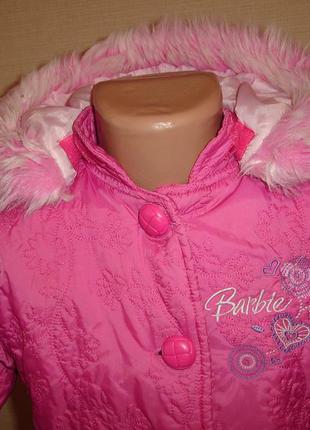 Розовое пальто barbie на 3-4 года3 фото