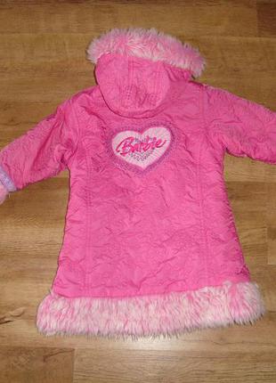 Розовое пальто barbie на 3-4 года5 фото