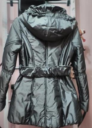 Удлиненная демисезонная курточка. металлический цвет . модный тренд 2017/18 года!!!2 фото