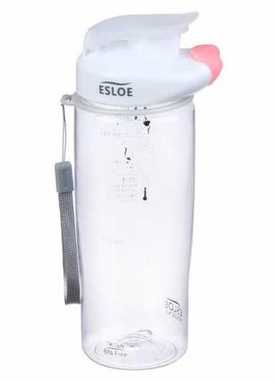 Бесконтактная бутылка спортивная пластиковая "esloe pink" 500ml