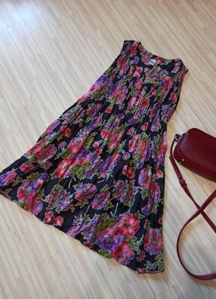 Легкое коттоновое платье на лето в цветы1 фото