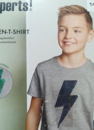 Хлопковая футболка с пайетками перевертыш для подростка pepperts