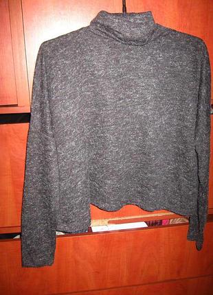 Светр crop oversized сірий 3