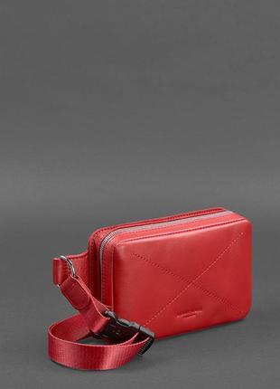 Шкіряна жіноча поясна сумка dropbag mini червона - bn-bag-6-red2 фото