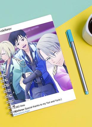 Скетчбук sketchbook для малювання з принтом yuri on ice - юрі на льоду