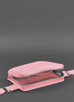 Шкіряна жіноча поясна сумка dropbag mini рожева - bn-bag-6-pink-peach4 фото