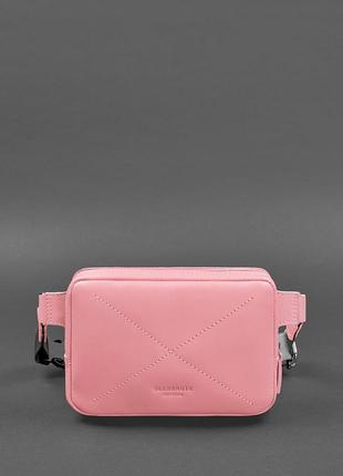 Шкіряна жіноча поясна сумка dropbag mini рожева - bn-bag-6-pink-peach