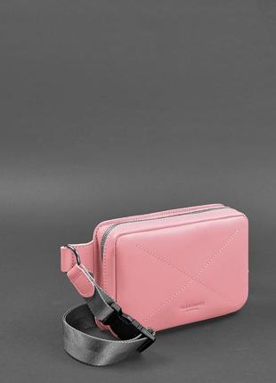 Шкіряна жіноча поясна сумка dropbag mini рожева - bn-bag-6-pink-peach2 фото