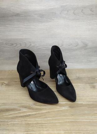 Замшевые туфли на каблуке - натуральная замша , 36 размера model 23468 фото