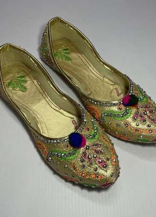 Балетки зі стразами і прикрасами india, розмір 33-34, 21,5 см, як нові!