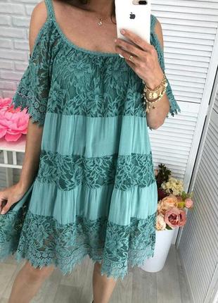 Пышное нарядное платье 👗 италия коттон кружево шитьё