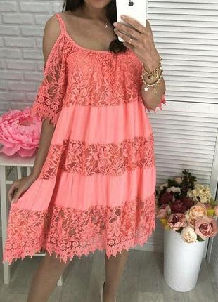 Пышное нарядное платье 👗 италия коттон кружево шитьё7 фото