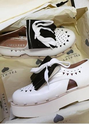 Premium туфлі лофери босоніжки 36.5-37р twin set італія оригінал1 фото