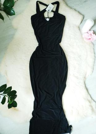 Сексуальное, черное, приталенное платье от rebecca stella бренда na-kd2 фото