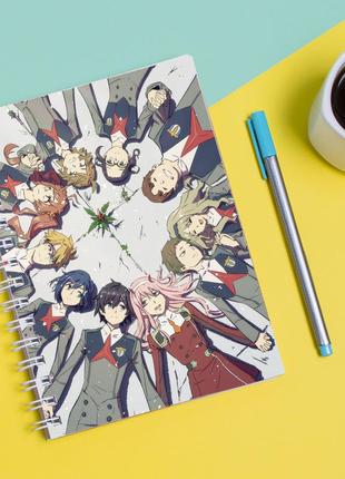 Скетчбук sketchbook для малювання з принтом аніме милий під франксе-darling in the franxx