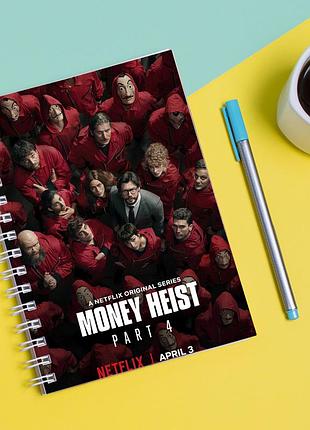 Скетчбук sketchbook для рисования с принтом бумажный дом (сериал 2017) — la casa de papel