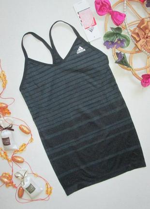 Суперовая бесшовная спортивная майка борцовка в полоску adidas оригинал