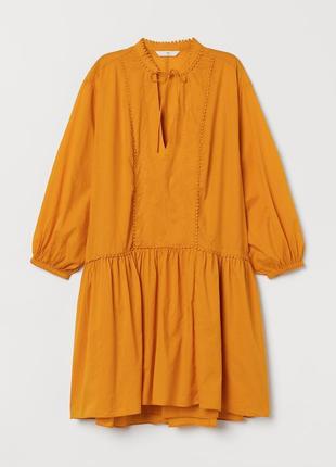 H&m яркое платье с вышивкой
