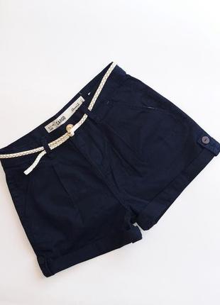 Шорти з поясом cotton navy denim primark