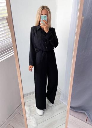 Костюм прогулочный базовый брюки пиджак креп жатка