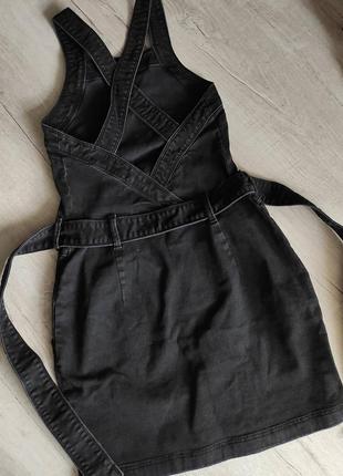 Zara сукня сарафан комбінезон джинсовий чорний новий! оригінал zara! р-р xs-s 42-445 фото