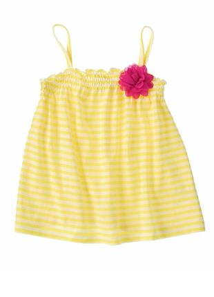 Туніка майка для дівчинки з квіткою смугаста