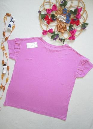 Мега класна бавовняна футболка з написом і рюшами violeta by mango6 фото
