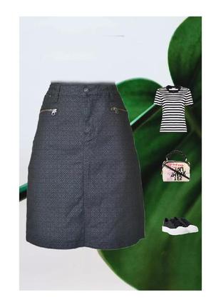 Коттоновая юбка спідниця прямая темно-серая стрейч marc lauge р.50-52