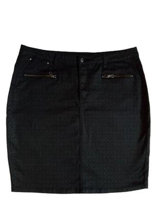 Коттоновая юбка юбка прямая темно-серый стрейч marc lauge р. 50-522 фото