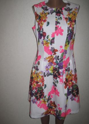 Красивое платье f&f р-р12 цветочный принт