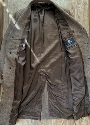 Чоловіче пальто шерсть коричневе сіре boggi milano 50 52 m l xl3 фото