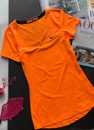 👚оранжевая спортивная футболка nike оригинал/кислотная оранжевая футболка nike👚