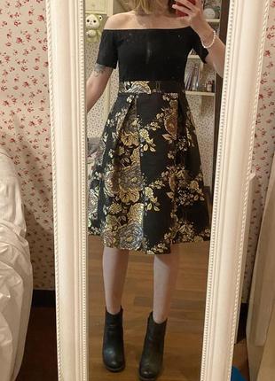 Сукня з парчевої спідницею на завищеної талії ax paris