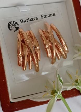 Barbara easton сережки, кліпси, європейський вінтаж, покриття рожеве золото.