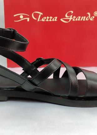 Скидка!стильные кожаные босоножки,сандалии римские чёрные terra grande 36-40р.7 фото