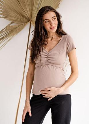 Футболка для вагітних годуючих з секретом для годування (футболка для беременных кормящих)1 фото