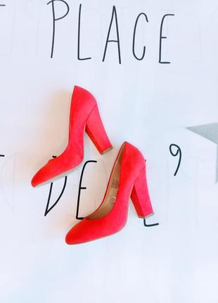 Туфли женские стильные красные эко замш centro.1 фото