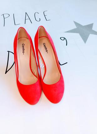 Туфли женские стильные красные эко замш centro.2 фото