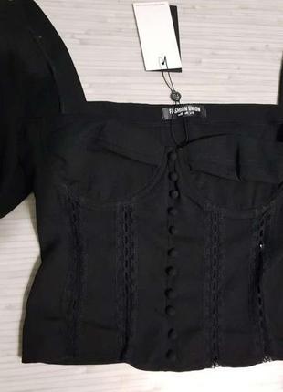 Распродажа топ блуза кофта fashion union в виде корсета с завязками на рукавах c asos9 фото