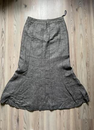 Стильная  льняная юбка миди с оригинальным кроем next8 фото