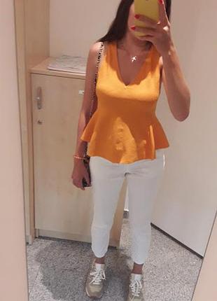 Топ zara с баской фактурный  с европы