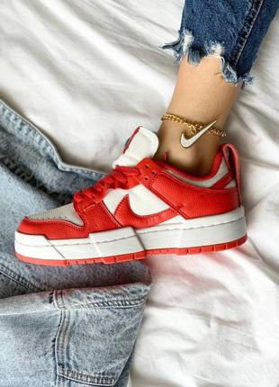 Nike dunk low🆕дышащие женские кроссовки на лето🆕кожаные красные легкие найк форс