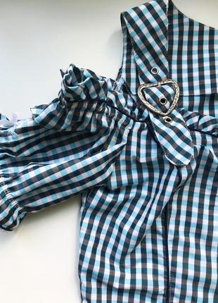 Винтажная блуза топ в клетку винтаж австрия германия7 фото