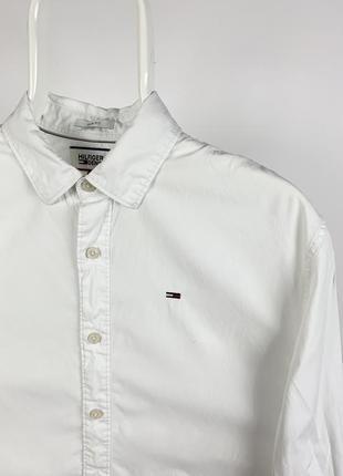 Оригинальная белая рубашка tommy hilfiger6 фото
