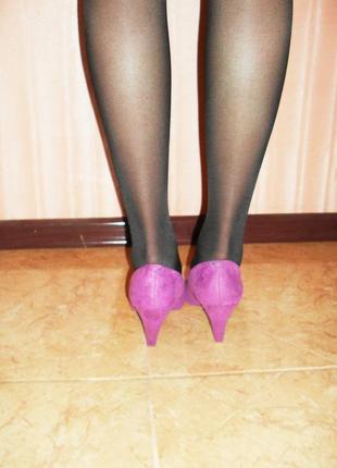 Туфли фиолетовые замшевые7 фото