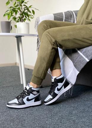 Nike air jordan 1 black white (36рр - 45рр) кросівки найк джордан 1