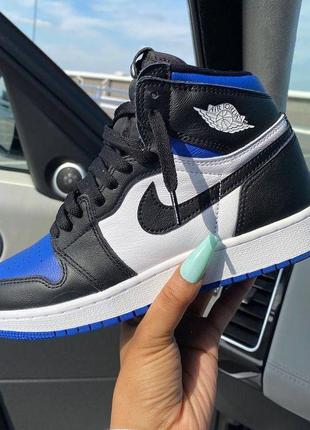 🖤💙nike air jordan 1 retro high royal toe💙🖤женские кроссовки найк джордан1 фото