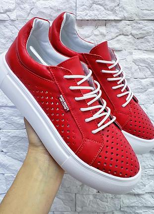 Кеды натуральная кожа перфорация р36-41 кроссовки мокасины кеди шкіряні кросівки мокасини