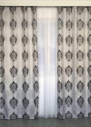Лляні штори блекаут 150x270 cm (2 шт) сірі
